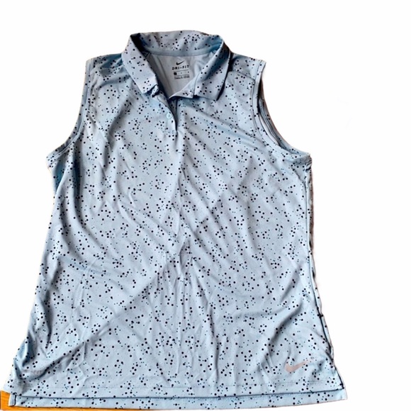 Nike Tops - NIKE DRI-FIT SLEEVELESS DOT PRINT GOLF POLO